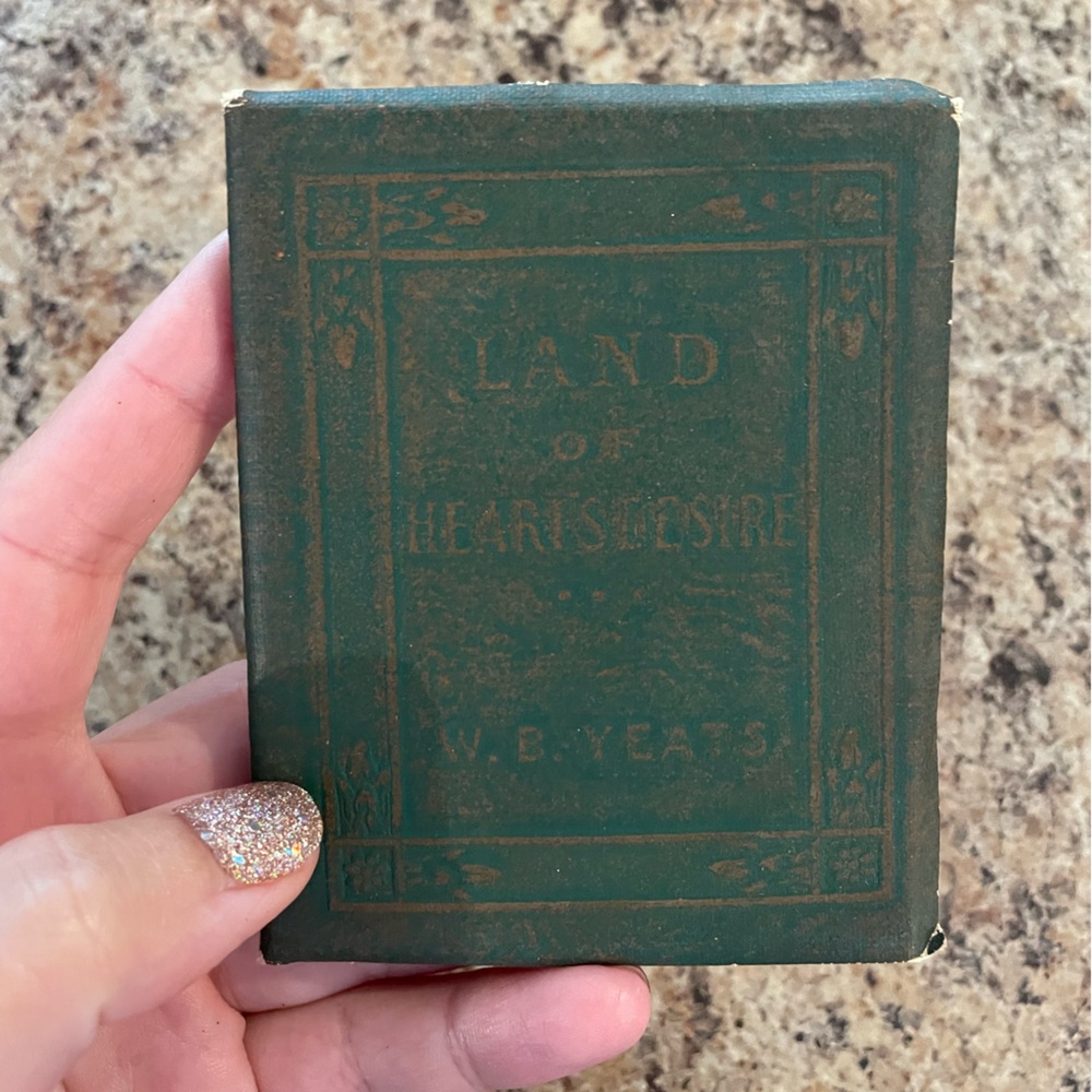 Antique Little Leather Library Book- Land of Hearts Desire